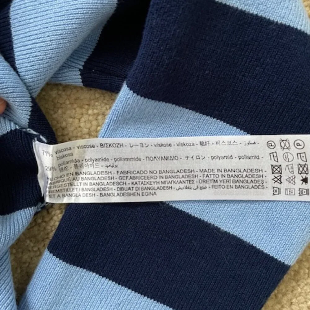 Zara blue striped cropped sweater - Picture 4 of 5